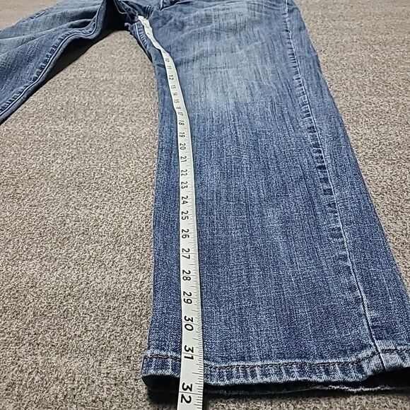 Lucky Brand 221 Mens Jeans 40x32 Straight Fit Blue Faded Grunge Denim Pants - Picture 2 of 10